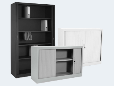 Stahl-Rollladenschrank mit Kunststoff-Türen