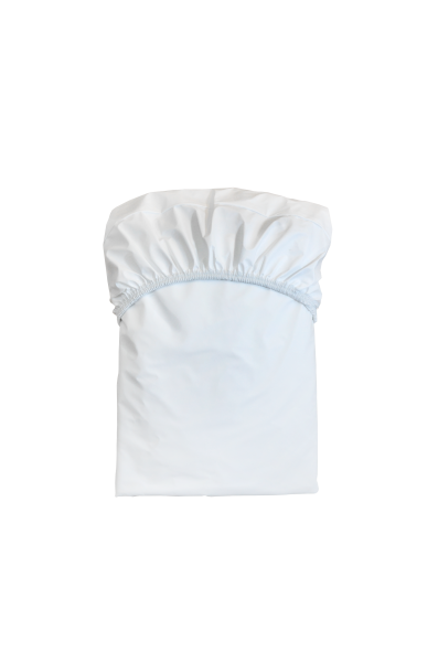 Nässeschutz-Spannbetttuch, 80x190x22 cm, weiß, Brandschutz geprüft BS5852 Crib 5
