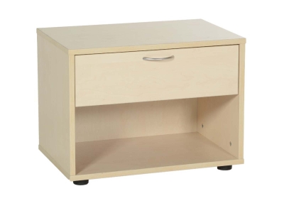 Holz-Nachttisch, Ahorn-Dekor, 1 Schublade und offenes...