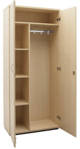 Holz-Kleiderschrank, 180x90x50 cm, Dekor in weiß,...
