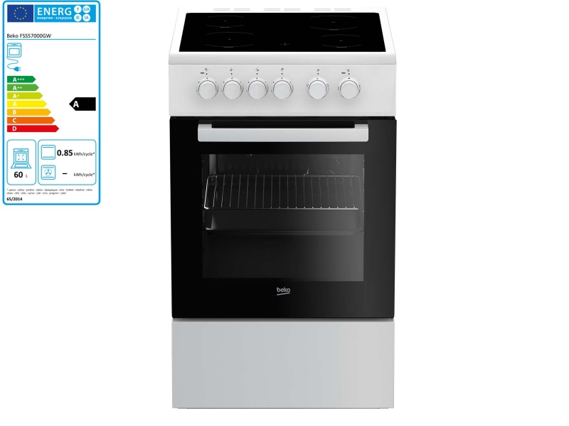 Elektro-Standherd beko FSS57000GW Glaskeramikkochfeld (50-er)