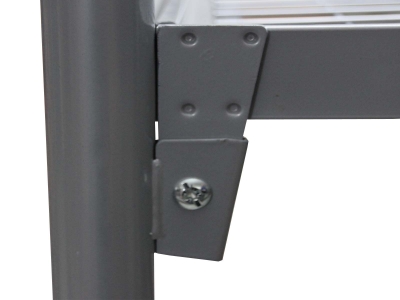 Metall-Einzelbett  90x200 cm, silber