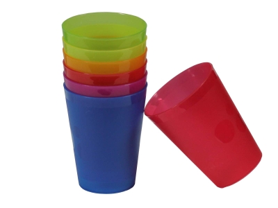 Kunststoffbecher 12er Pack, 0,3 L Bunt