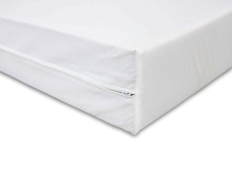 Kinder-Matratzen-Nässeschutz-Bezug, brandschutzgeprüft BS 7175 Crib 5, 70x140x10 cm, weiß, 95°C