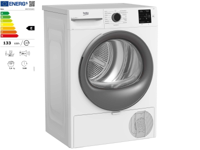Wärmepumpentrockner beko BM3T37210W1, 7 kg, E