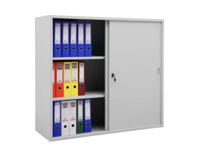 Stahl-Schiebetürenschrank mit Griffmuscheln (BxTxH)