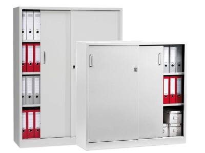 Stahl-Schiebetürenschrank mit Griff