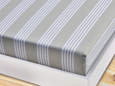 Matratzen-Schonbezug 90x200x12 cm, Baumwoll- Streifendrell
