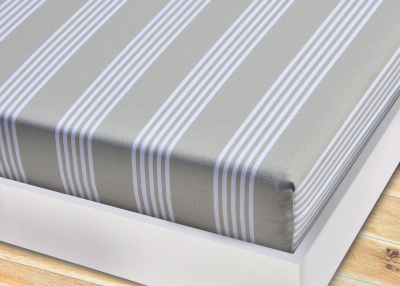 Matratzen-Schonbezug 90x200x12 cm, Baumwoll- Streifendrell