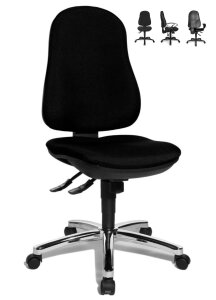 Bürodrehstuhl TS02 in schwarz, hohe Lehne, GS-geprüft, zerlegt