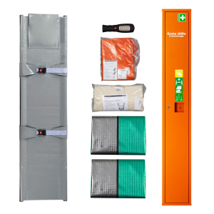 SÖHNGEN Erste-Hilfe Steh-Schrank mit Inhalt in orange, 30x20x200 cm