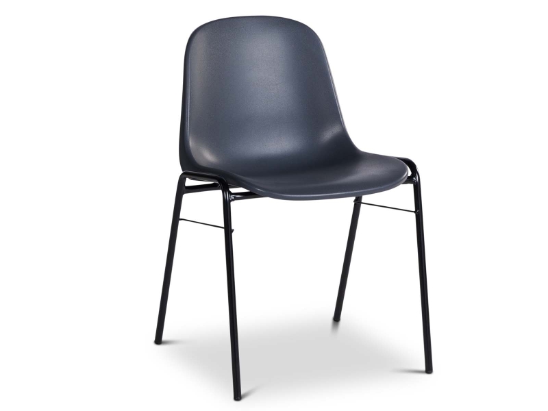 Kunststoff-Vollschalenstuhl anthrazit, stapelbar Gestell chrom
