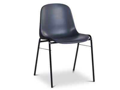 Kunststoff-Vollschalenstuhl anthrazit, stapelbar Gestell...