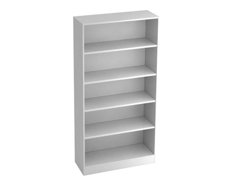 Holz-Aktenregal 180x80x38 cm (HxBxT), zerlegt, 4 Fachboden, 5 OH, Dekor lichtgrau