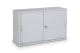 Holz-Schiebetürenschrank 748x1200x400 mm (HxBxT), 2 OH, Dekor lichtgrau, aufgebaut