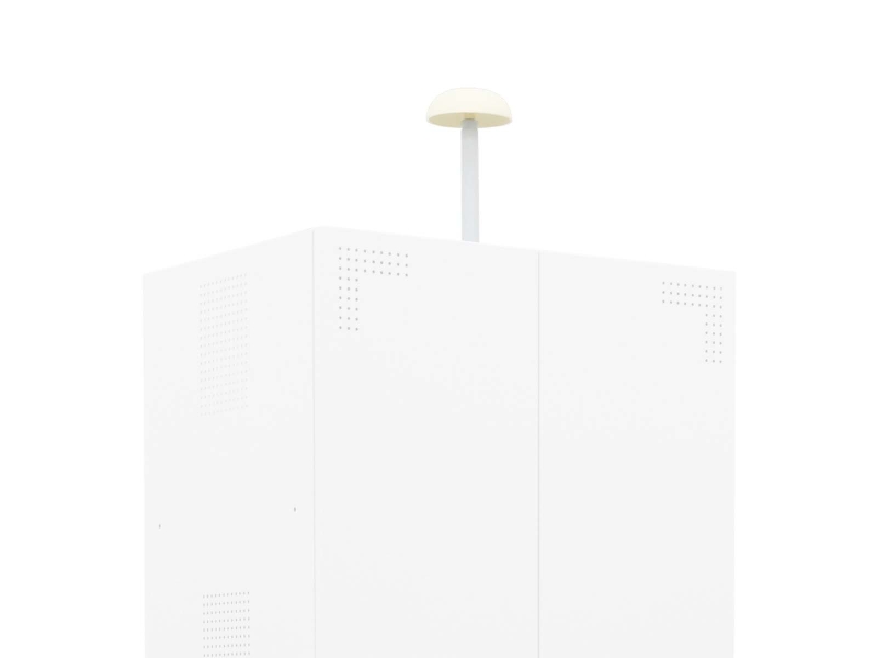 Helmhalter für Metallspind mit Sitzbank / Lichtgrau