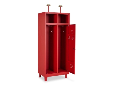 Feuerwehrschrank (2 Abteile) / Feuerrot