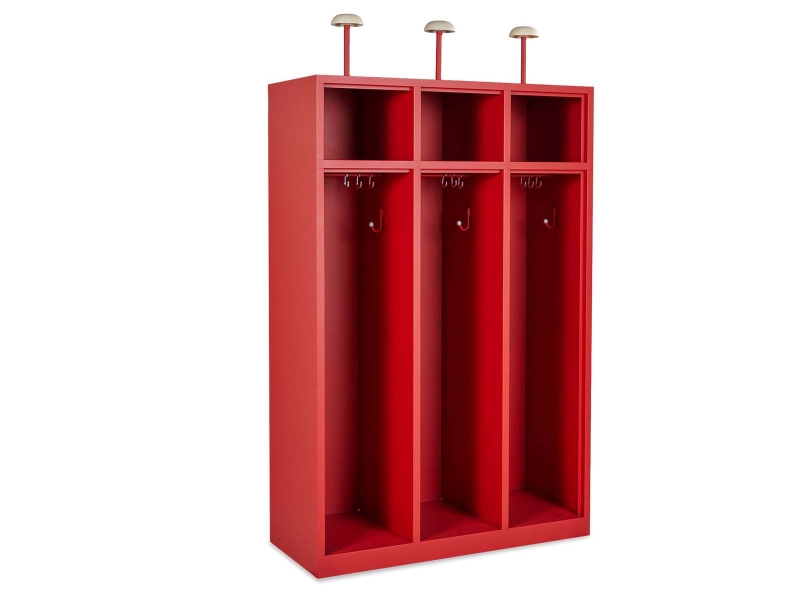 Feuerwehrschrank (3 Abteile) / Feuerrot