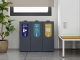 Recycling Mülleimer mit Deckel 45 Liter aus Stahl