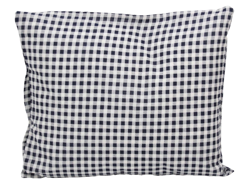 Kissen-Bezug 50x60 cm,  blau/weiß bedruckt mit 10 mm  karo, KV, waschbar