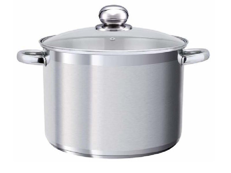 Topf aus Edelstahl mit Glasdeckel, 10 Liter, Ø 26 cm, SW