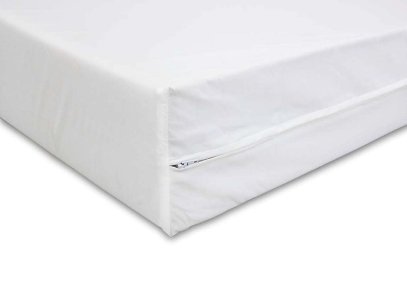 Kinder-Matratzen-Nässeschutz-Bezug, brandschutzgeprüft BS 7175 Crib 5, 60x120x6 cm, weiß, 95°C