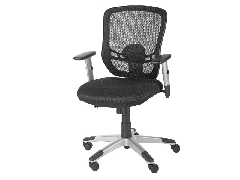 Bürodrehstuhl, mittelhohe Lehne, inkl. Armlehne in schwarz/grau, zerlegt