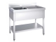 Edelstahl Spültisch mit Grundboden 140x60cm 1 Becken links