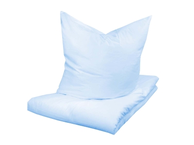 Bettwäsche 80x80/135x200 cm, HV, uni hellblau, 100%...