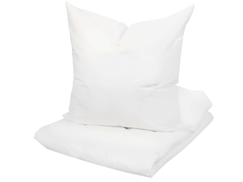 Bettwäsche-Set 80x80/135x200 cm, Brandschutz geprüft nach EN ISO 12952-2, uni weiß, HV, 95° C waschbar