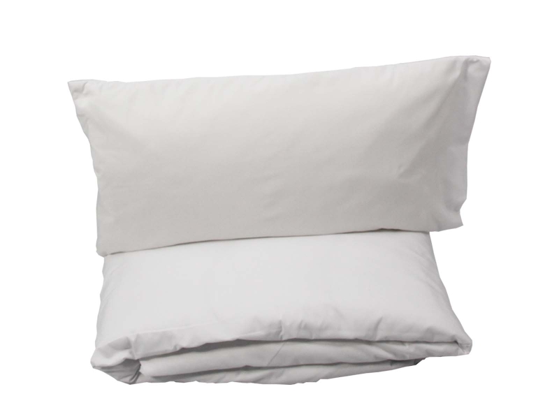 Bettwäsche-Set 40x80/135x200 cm, Brandschutz geprüft nach EN ISO 12952-2, uni weiß, HV, 95° C waschbar