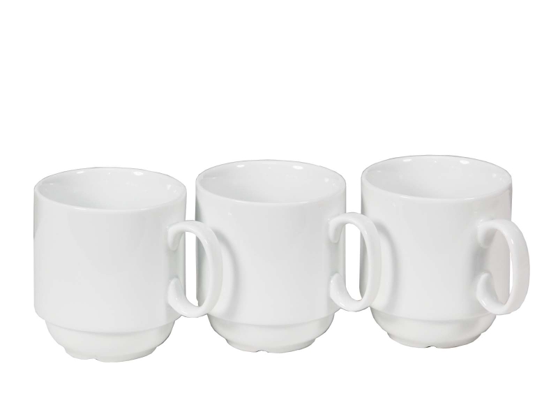 Kaffeebecher aus Hartglas, weiß, 25,5 cl, im 6-er Pack