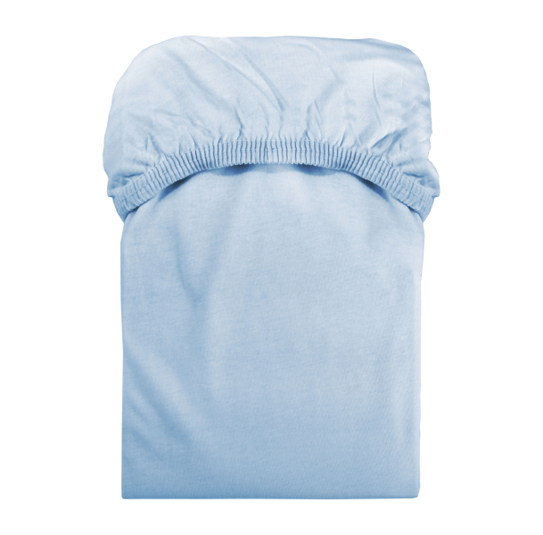 Jersey-Spannbettlaken, 90/100x200, Baumwolle, blau