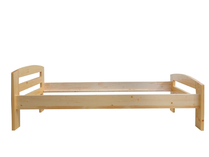 Holzbett_LF 90x200x73 cm, massiv Kiefer natur lackiert, zerlegt