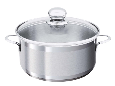 Bratentopf Edelstahl mit Glasdeckel, 5,2 Liter, Ø...