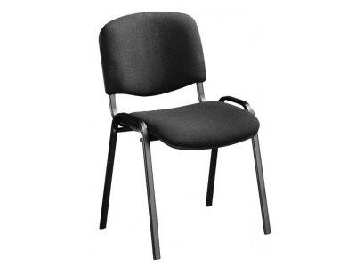 Stapelstuhl gepolstert in anthrazit, Ovalrohr-Gestell in...