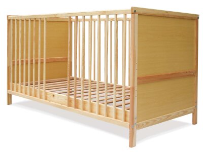 Baby-/ Kinderbett 70x140 cm, Massivholz, natur lasiert