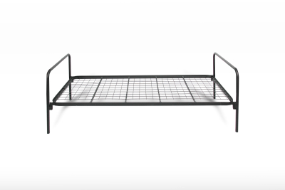 Metall-Einzelbett 90x200 cm, schwarz