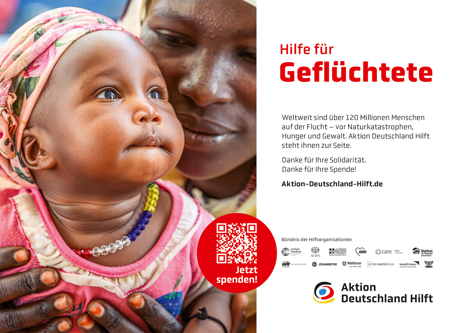 Spendenkampagne von Aktion Deutschland Hilft für Geflüchtete